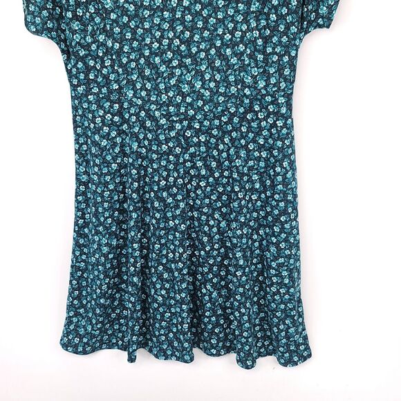 Ms Conduct Dress Womens Large Vintage Knee Short Sleeve Fit Flare A Line Floral - Picture 5 of 6